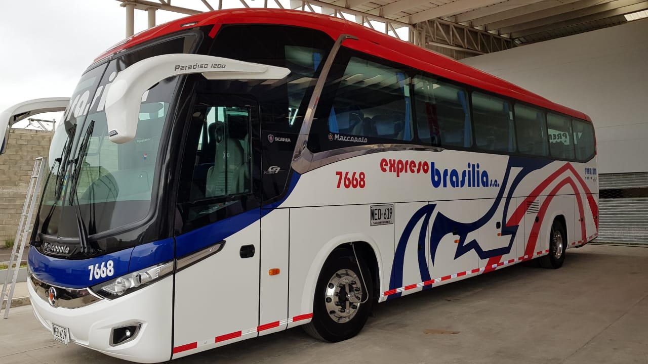El vehículo NewG7 de Expreso Brasilia. 