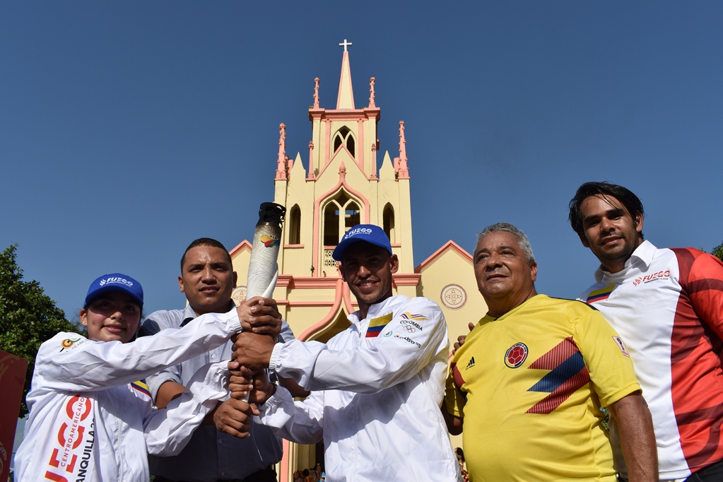 Fuego de los Juegos Centroamericanos y del Caribe en el municipio de Malambo