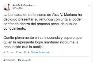 Twitter de Andrés Felipe Caballero