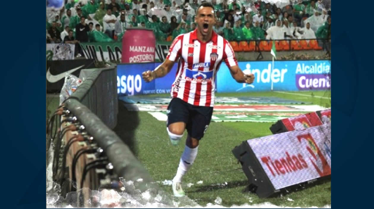 Marlon Piedrahita festejando su gol.