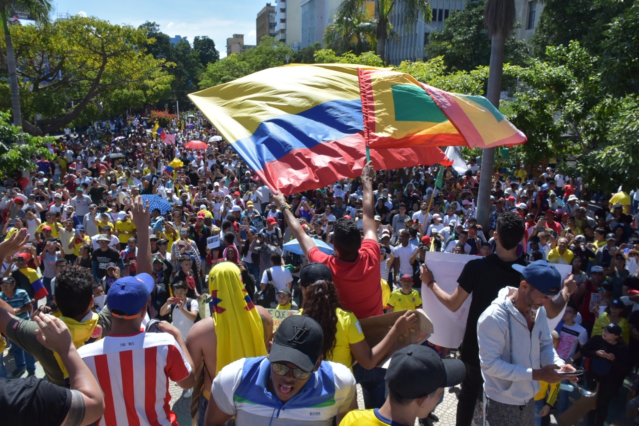 Marchas en jornada nacional de paro en Barranquilla
