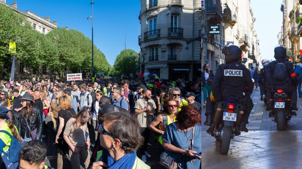 Gobierno volvió a prohibir hoy las manifestaciones en la avenida de los Campos Elíseos y otros puntos neurálgicos de París y otras ciudades.