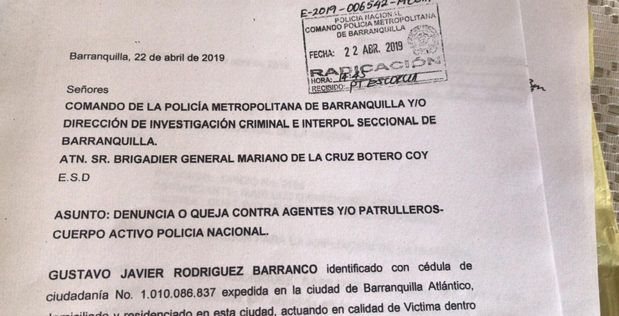 La denuncia del soldado Gustavo Javier Rodríguez Barranco.