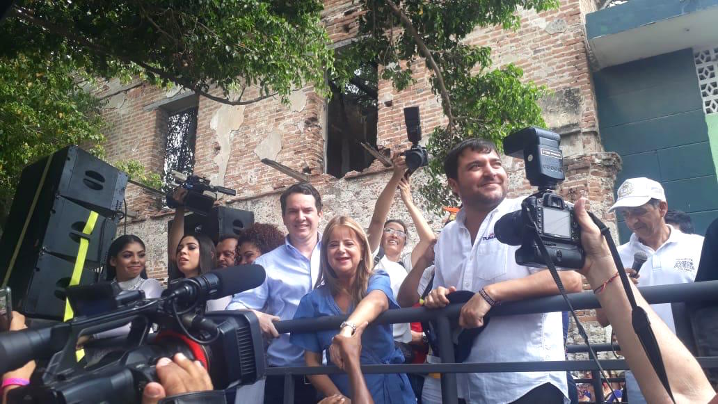 Con el exsecretario de Planeación Miguel Vergara y el candidato a la Alcaldía de Barranquilla, Jaime Pumarejo.