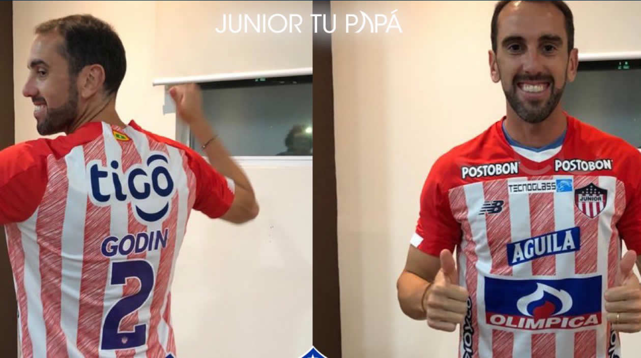 Diego Godín con la camiseta del Junior.