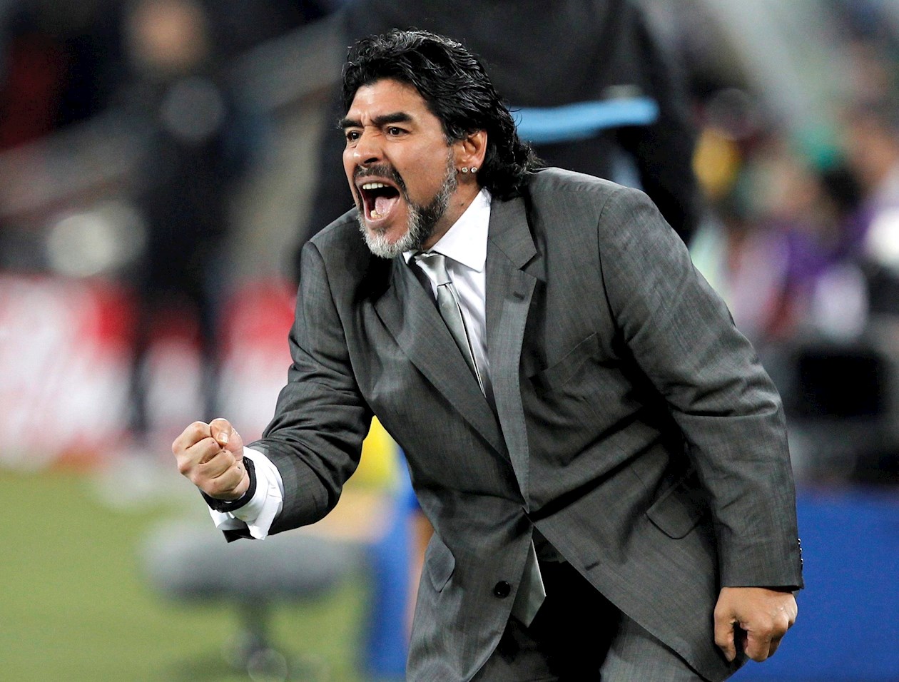 Diego Maradona como técnico de la selección Argentina.