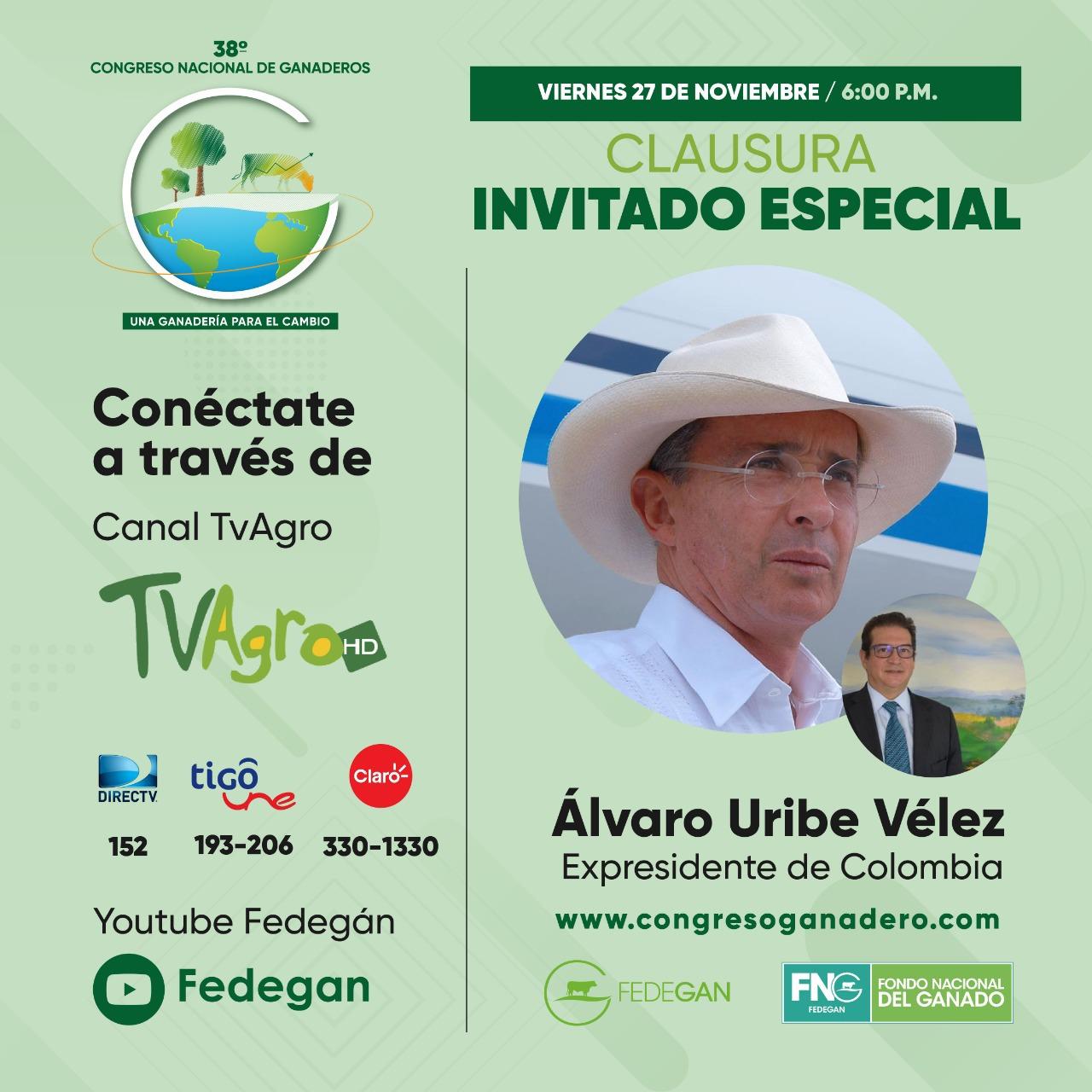 Clausura estará a cargo del expresidente Álvaro Uribe.