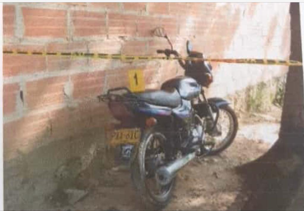 Esta es la motocicleta hurtada al mototaxista y que fue recuperada por las autoridades. 