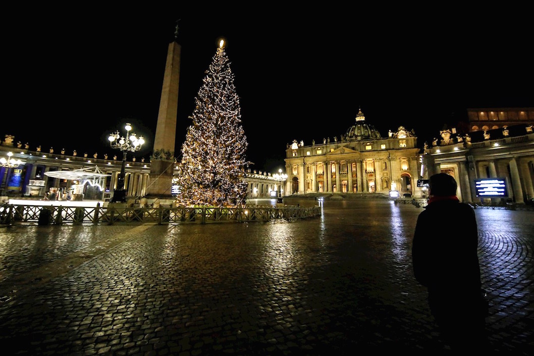 Ilumunación en el Vaticano.