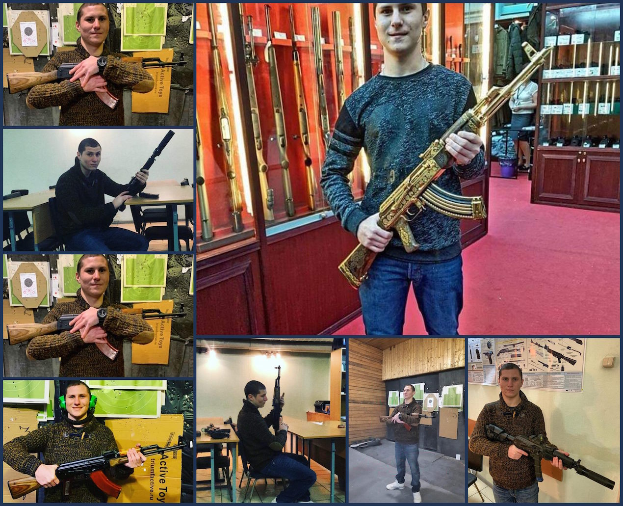 Kamal Ilich Nadjar Vetshev en varias fotos de Facebook en el que muestra afición a las armas.