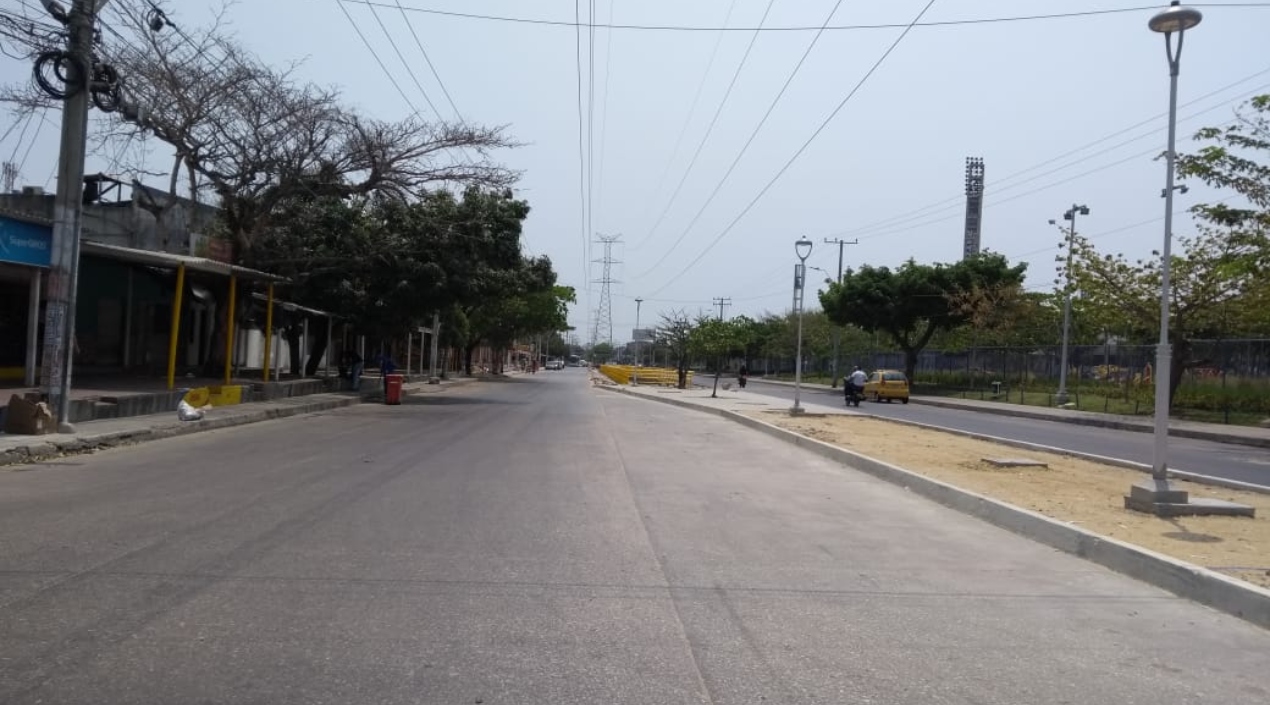 Avenida Las Torres, frente al estadio Metropolitano, en Barranquilla.
