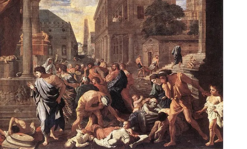 Una Plaga, obra de Nicolás Poussin, en el Museo de Louvre.