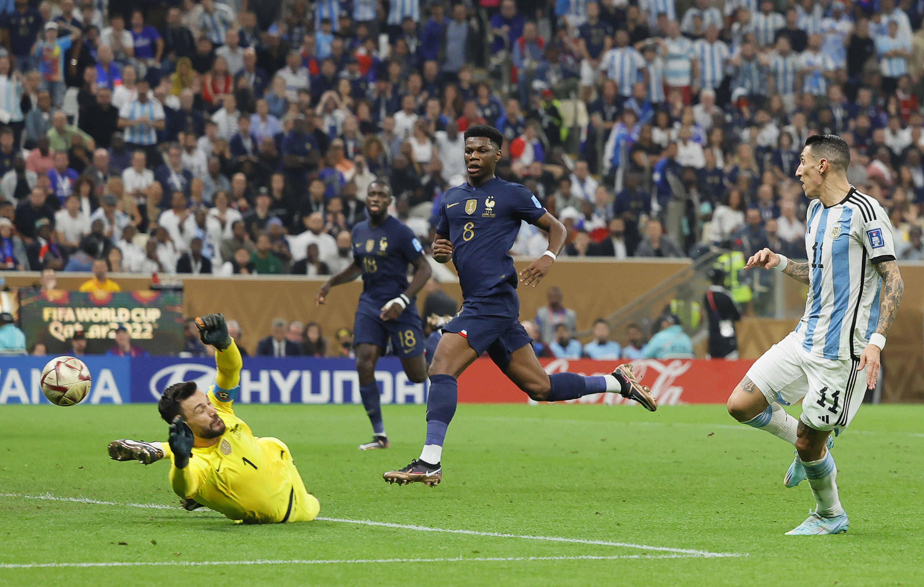 El gol de Di María, que significó el 2-0 para Argentina.