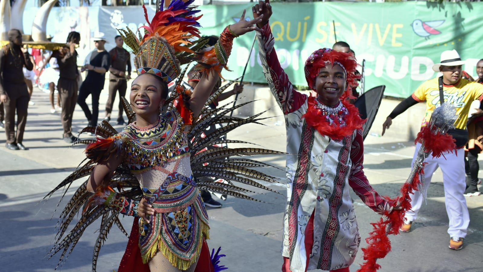 Los Reyes del Carnaval de los Niños, Tahiana Rentería y Diego Chelia.