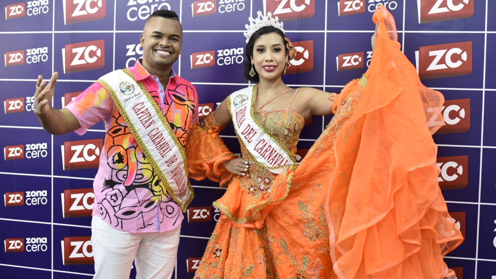 Ricardo Aragón y Stephanie Sandoval, Reyes del Carnaval de Barranquilla en Nueva York.