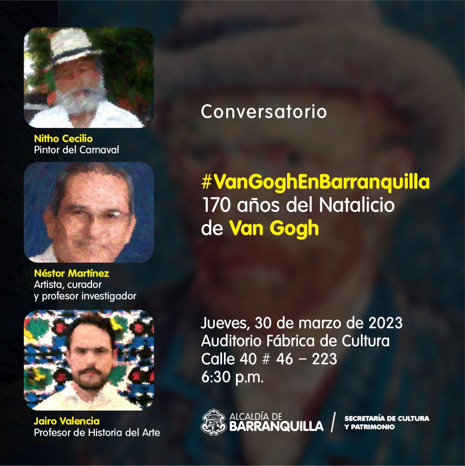 Conversatorio en la Fabrica de la Cultura sobre los 170 años de Vicent Van Gogh