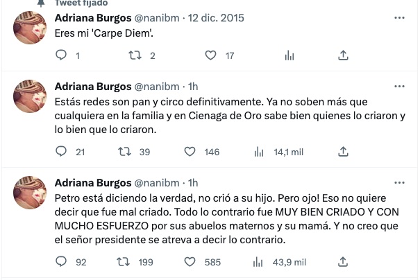 Los trinos de Adriana Burgos.