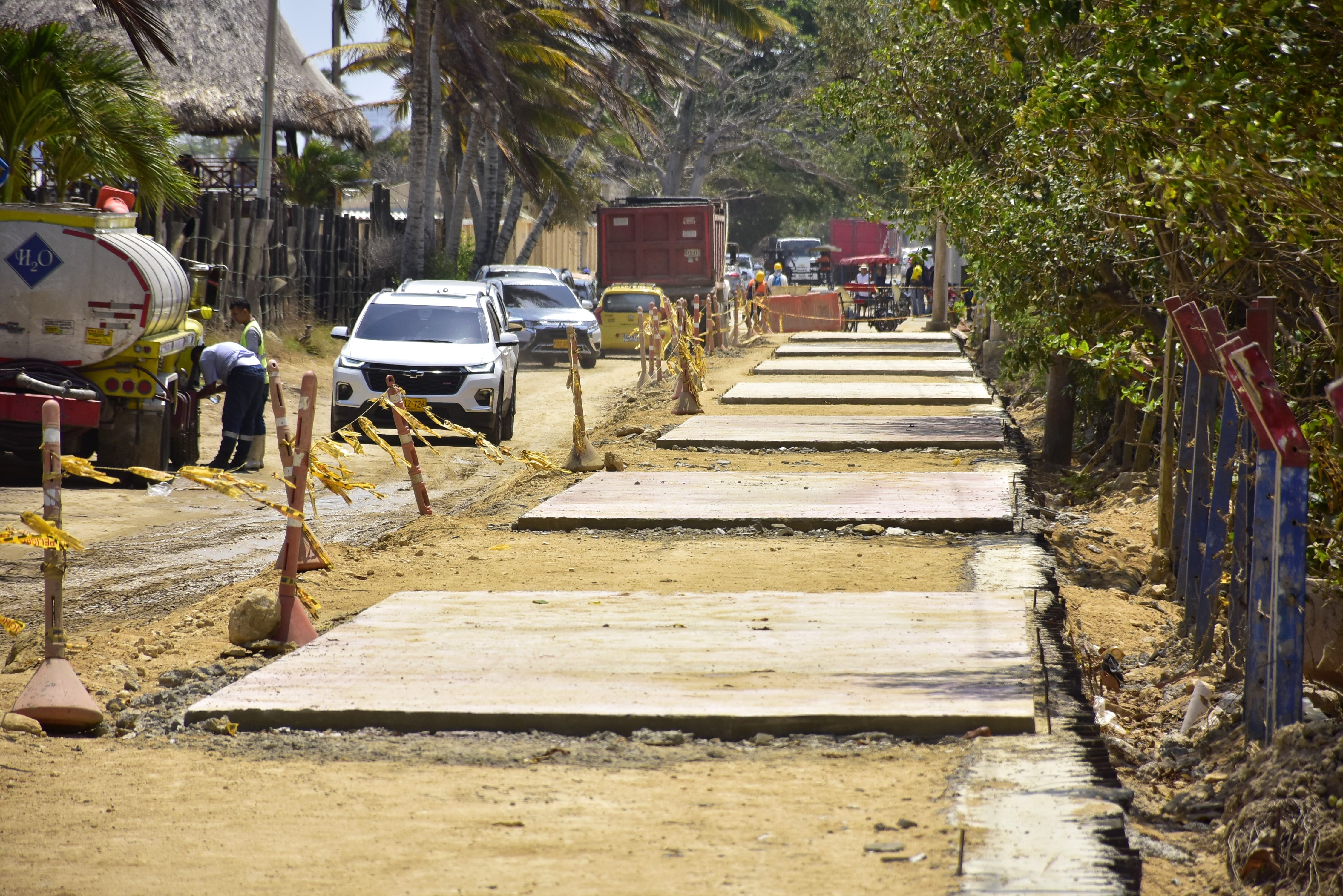 Avance de obras en la playa de Puerto Mocho.