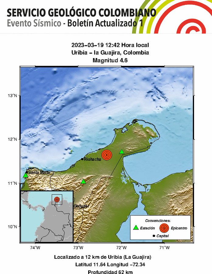 Zona del temblor en La Guajira. 