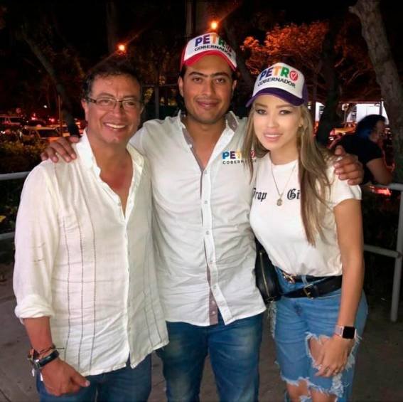 Gustavo Petro, su hijo Nicolás y Day Vásquez