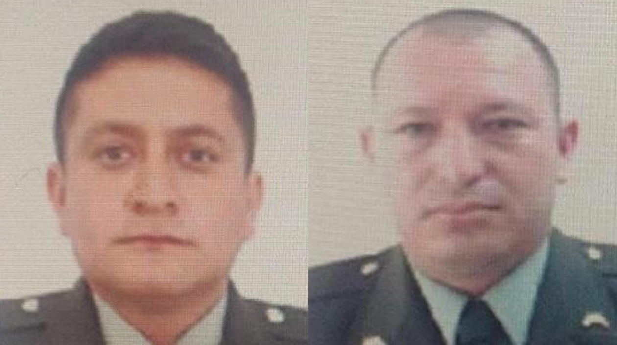 Los dos policías fallecidos, Jose David Márquez Floréz y Nelson Fabian Salgado Pérez