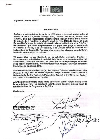 La iniciativa del senador Mauricio Gómez aprobada por la Comisión Tercera