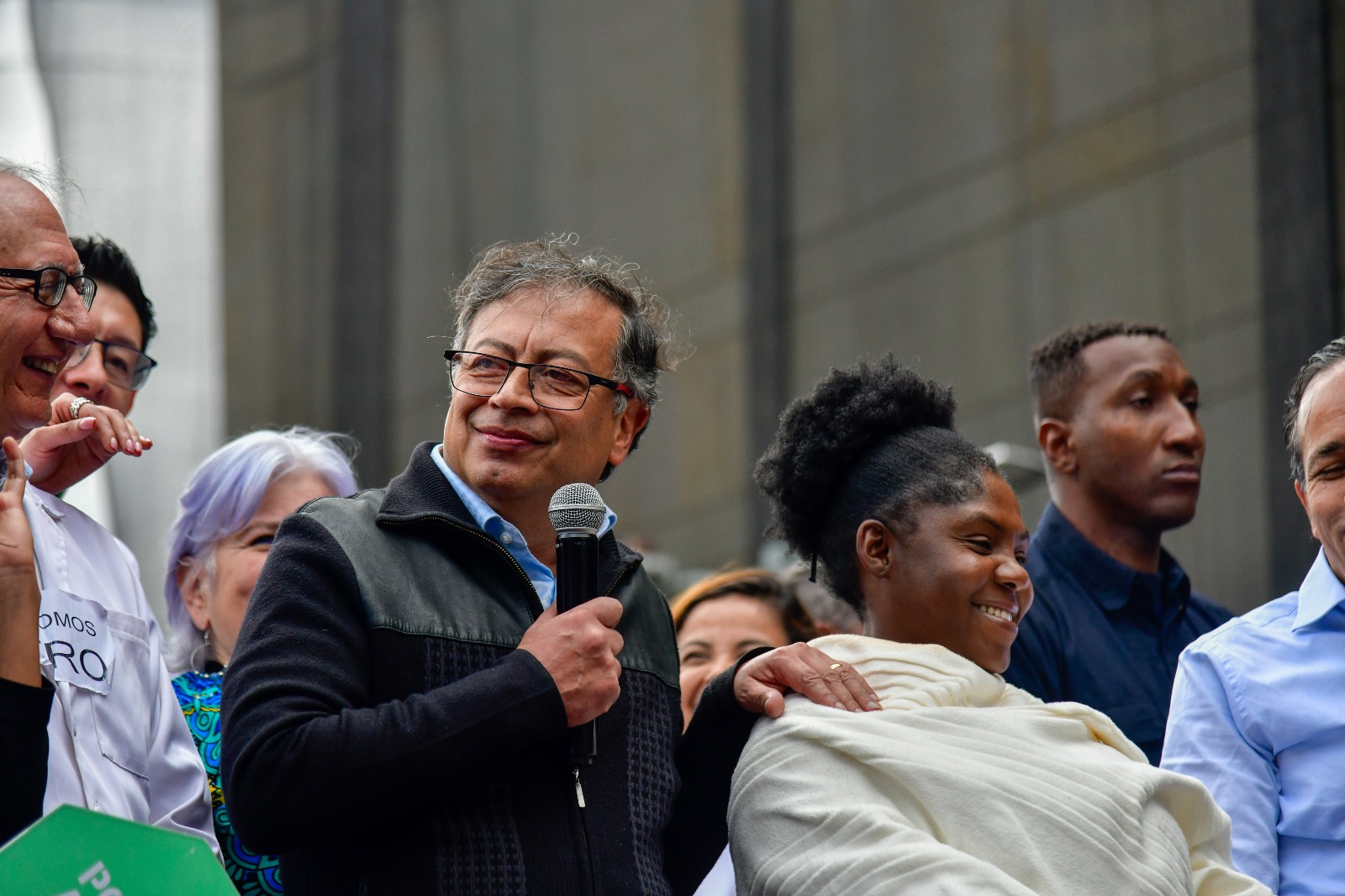 El Presidente Gustavo Petro y la Vicepresidenta Francia Márquez, durante la marcha del pasado jueves.