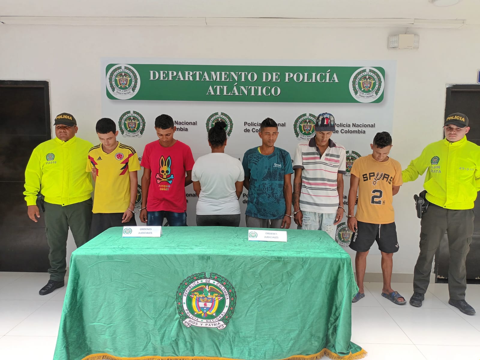 Presuntos 'Rastrojos-Caleños', capturados recientemente en Barranquilla, Santo Tomás y Cartagena.