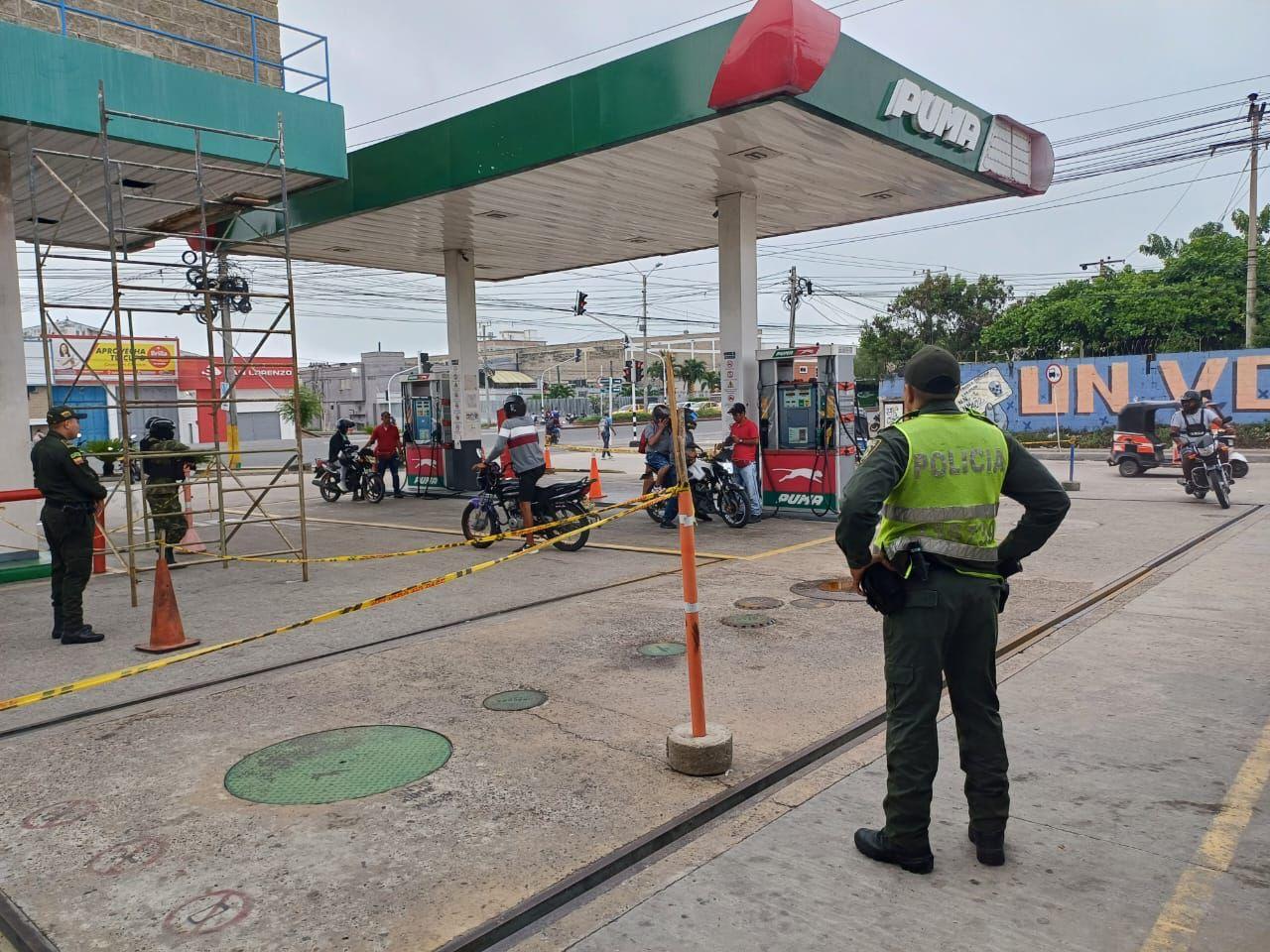 Vigilancia policial en las estaciones de combustible en Barranquilla y el área metropolitana