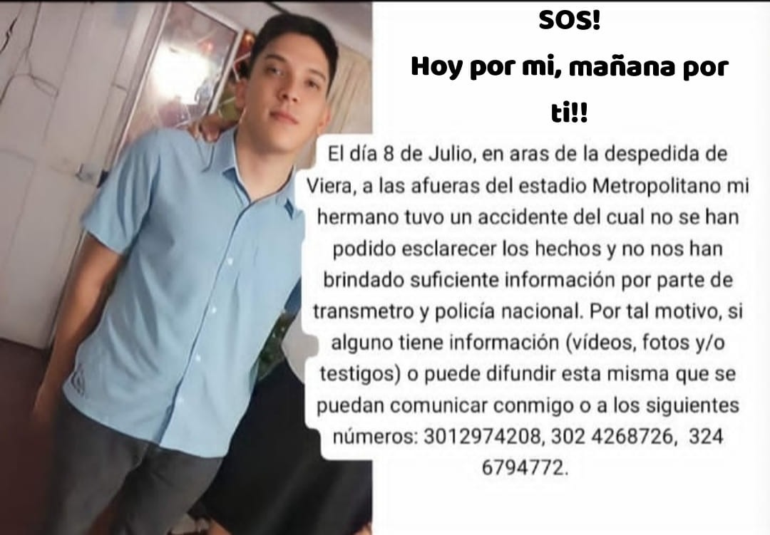 Mensaje con el que la familia ha intentado buscar información en redes sociales