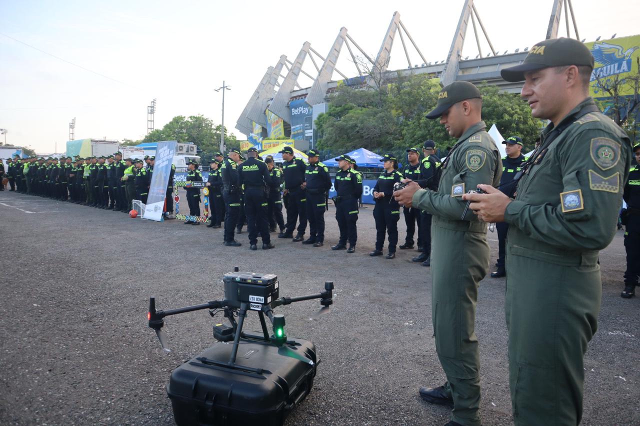 Drones en la seguridad para el partido ColombiaVsBrasil.