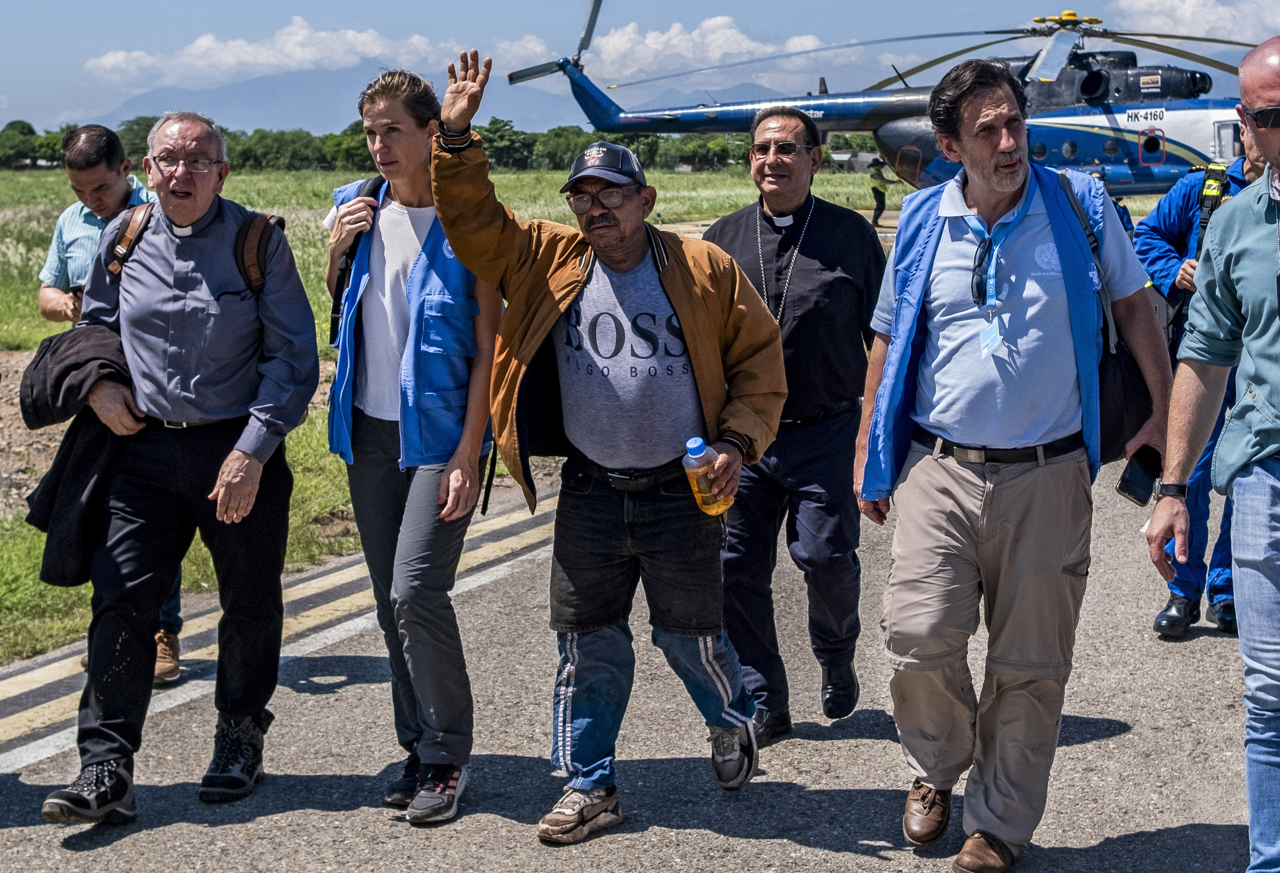 Luis Manuel Díaz tras ser liberado.