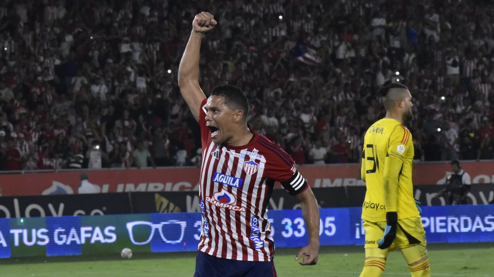 Carlos Bacca autor del gol en el Metropolitano. 