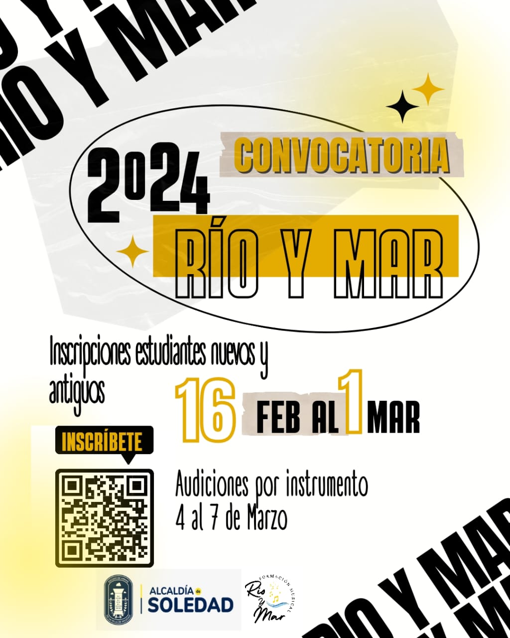Abren convocatoria para programa musical ‘Río y mar’.