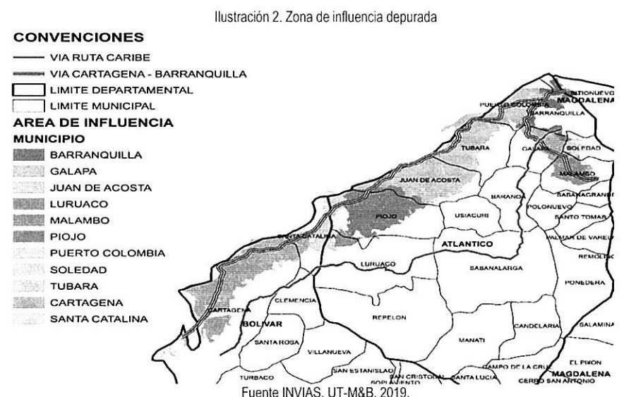 Zona de influencia depurada de Atlántico y Bolívar que pagará Impuesto Nacional de Valorización