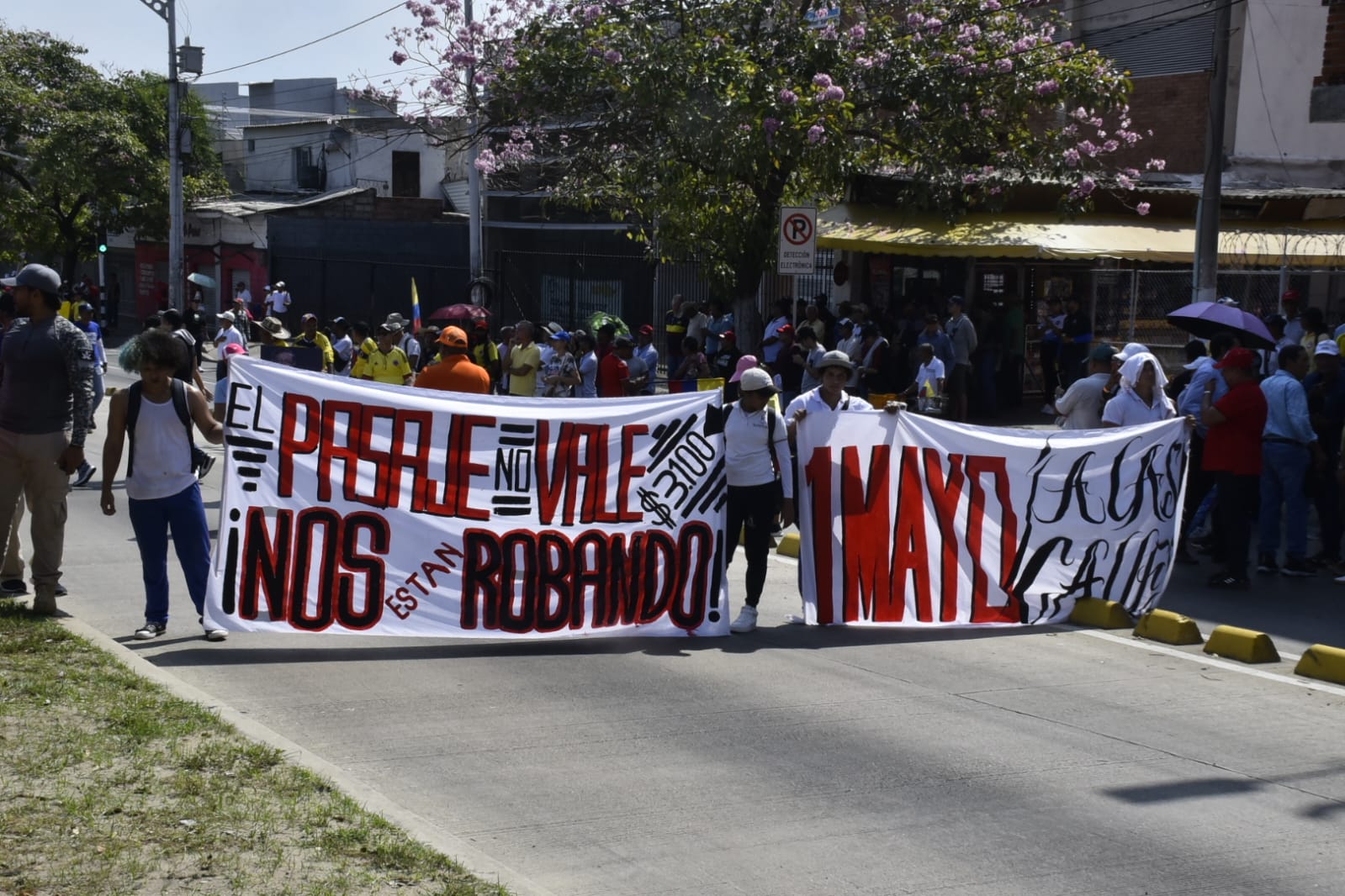 La marcha está transitando por la Murillo.