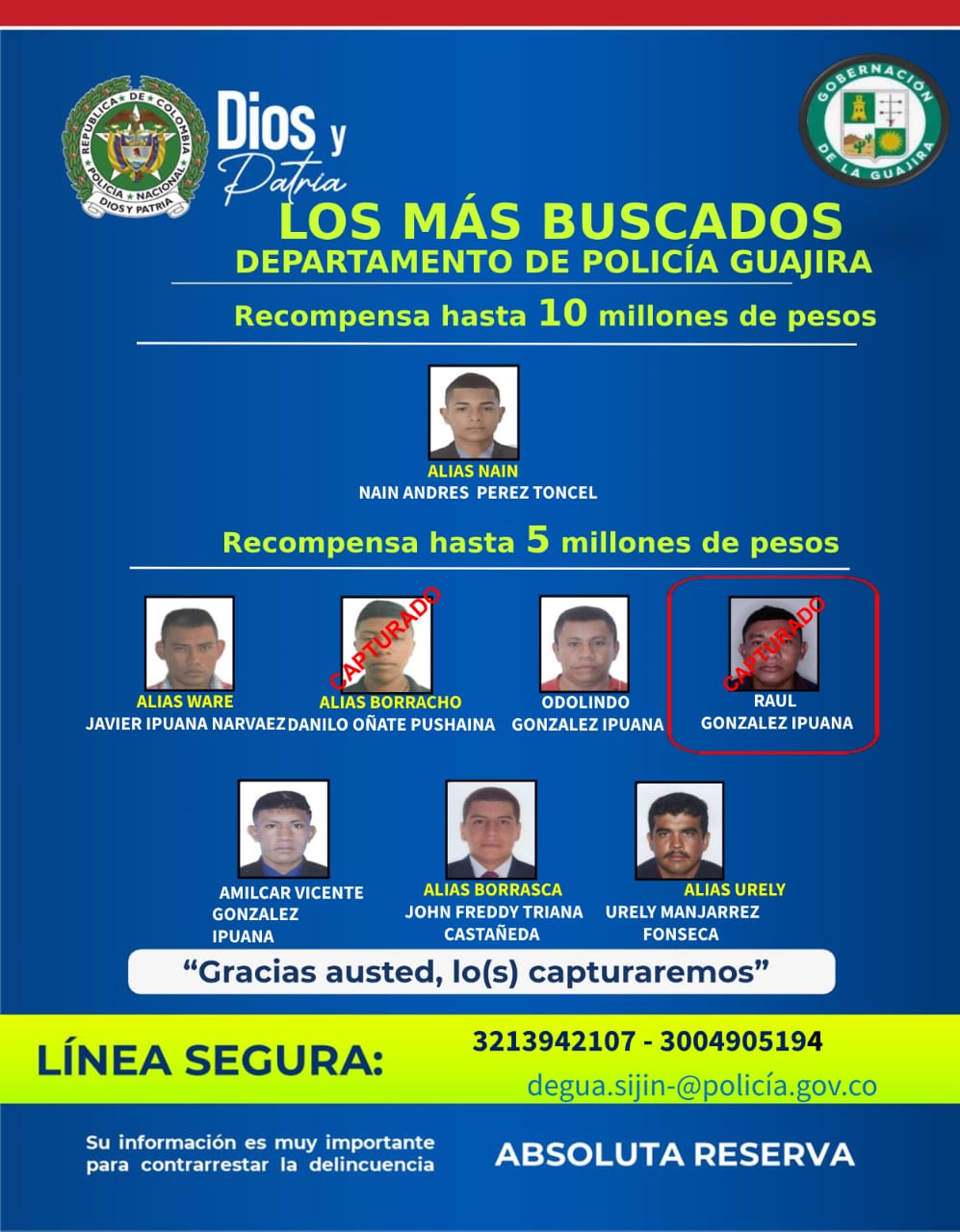 Figuraba en el cartel de los más buscados de La Guajira.