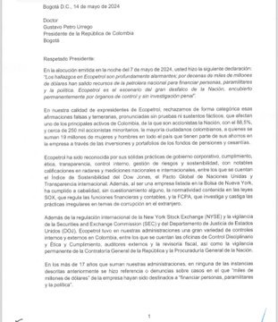 La carta al presidente Petro