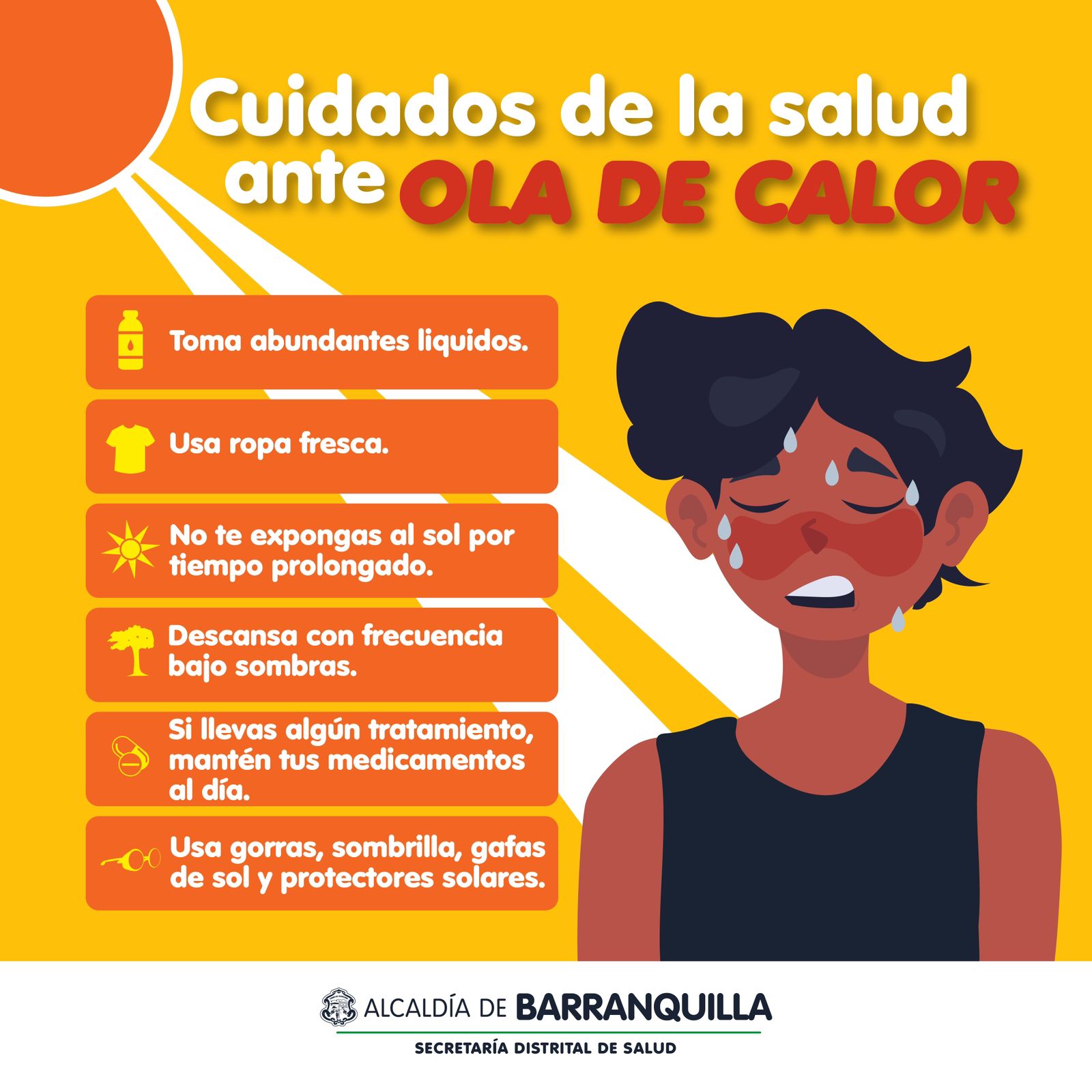 La Alcaldía de Barranquilla entregó una serie de recomendaciones para prevenir problemas de salud por la ola de calor