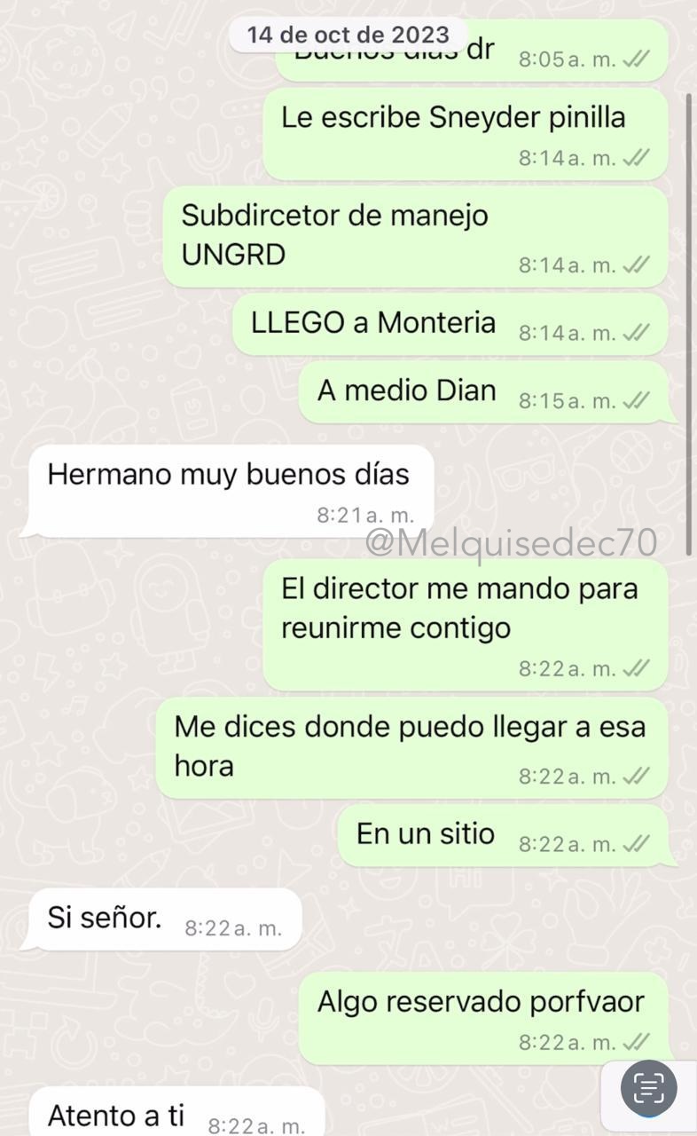 Los presuntos chats de Andrés Calle 