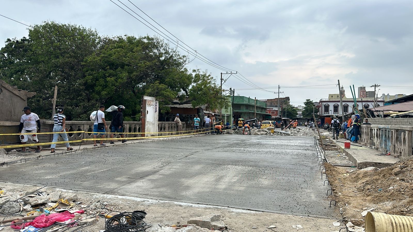 Obras en el puente del Caño de la Ahuyama