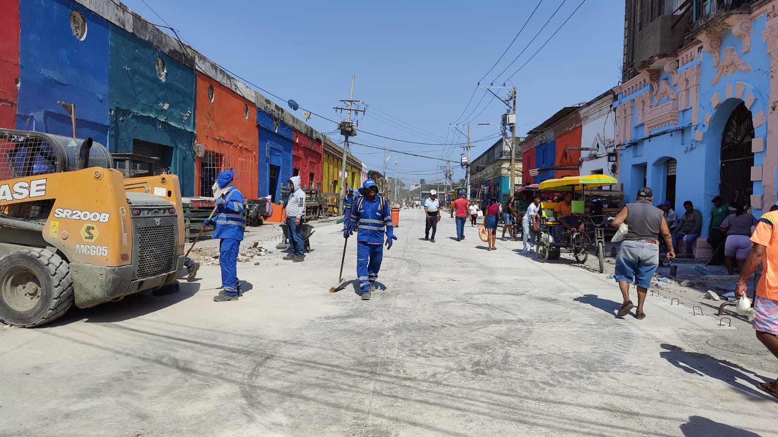 Vista parcial de la rehabilitación vial en Barranquillita