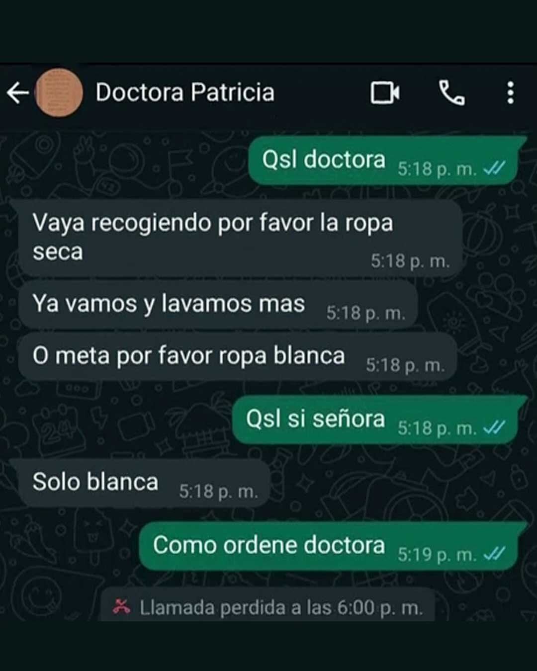 Chat con la esposa del general.