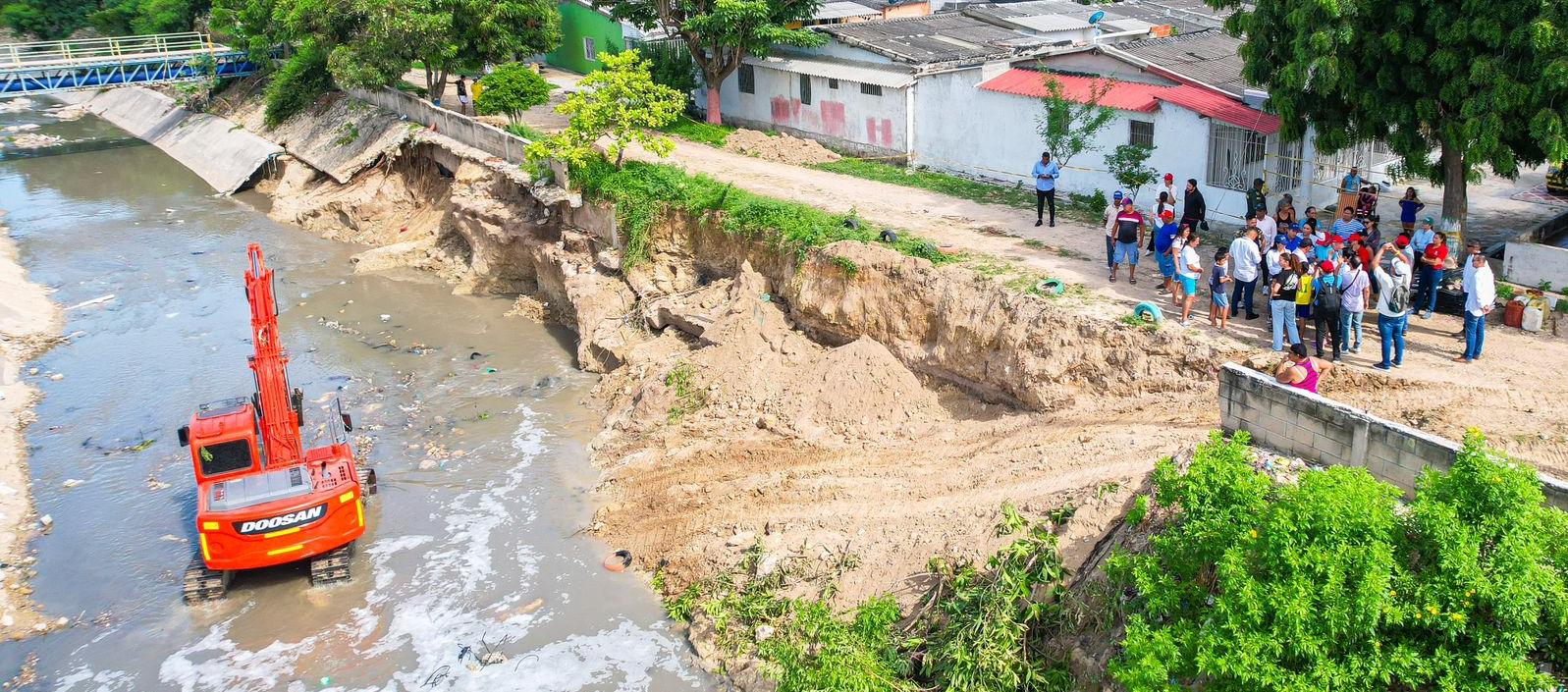 Así quedó el arroyo 'El platanal' después de las afectaciones por las lluvias.