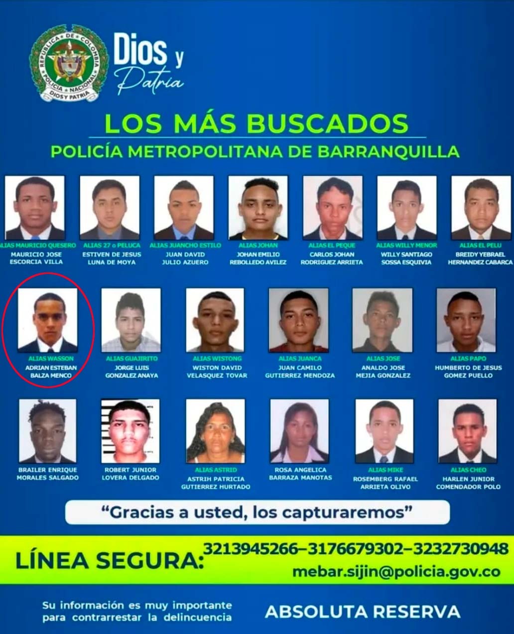 Cartel de alias ‘Wasson’