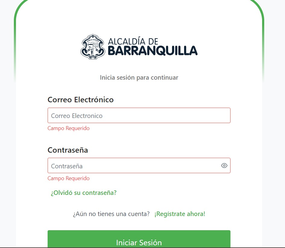 Requiere de tener un usuario para realizar trámite.