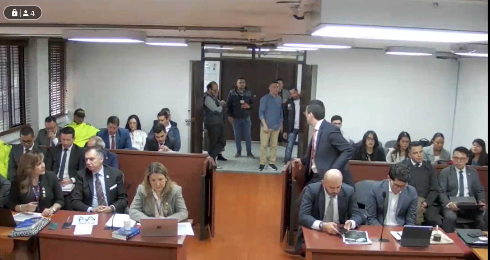 Aspecto general de la audiencia de este sábado en los Juzgados de Paloquemao, en Bogotá. 