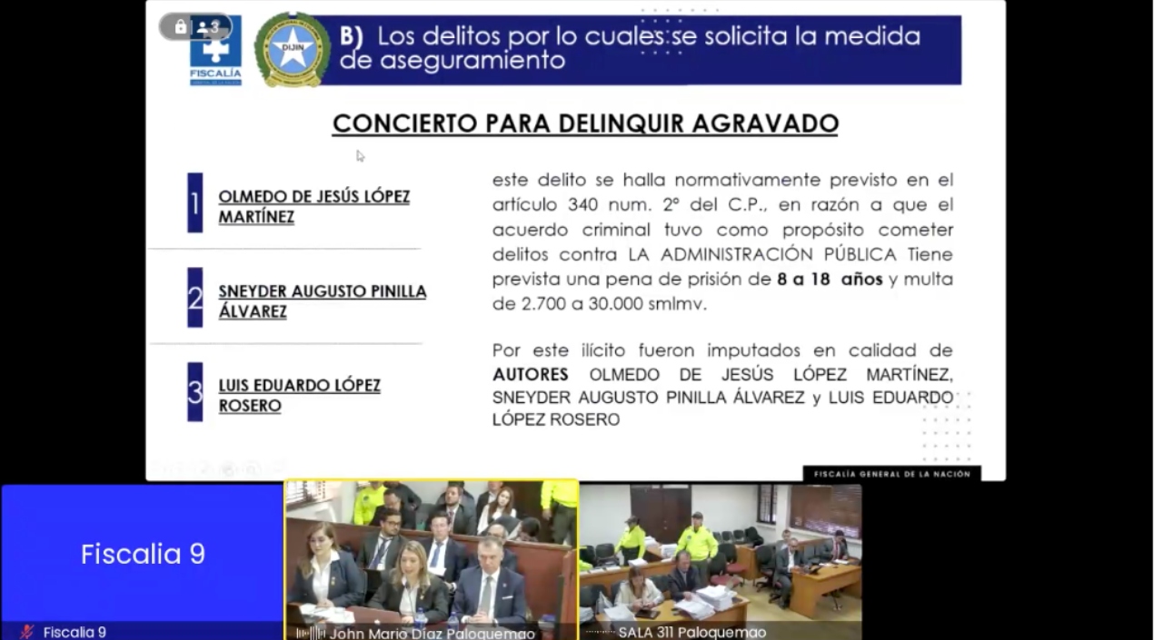 Aspecto de la audiencia de solicitud de medida de este miércoles. 