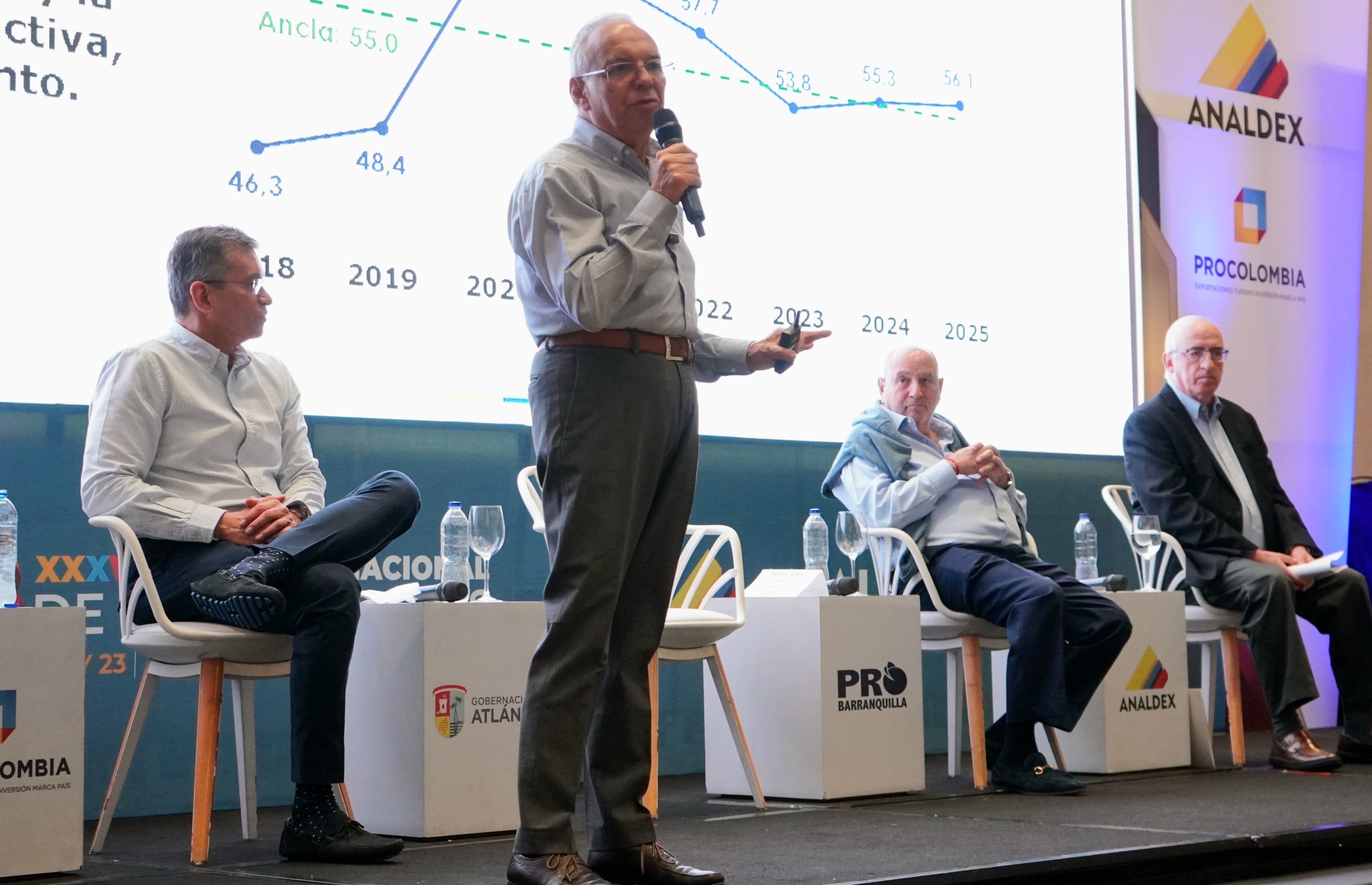 El Ministro Ricardo Bonilla en el Congreso Nacional de Exportadores, en Barranquilla. 