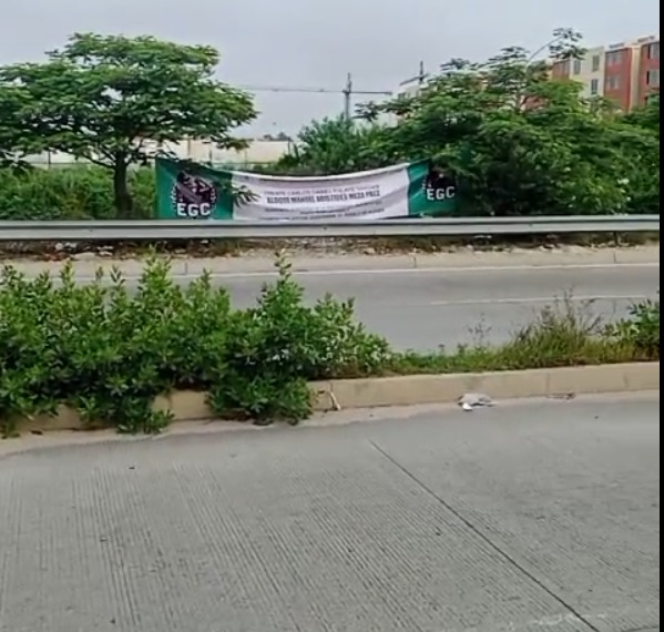 La bandera instalada en la Avenida Platanal, en Soledad.